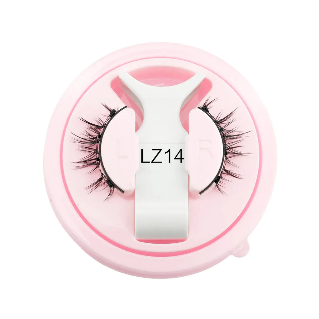 Set of reusable, glue-free false eyelashes made from thick waterproof artificial fibre.