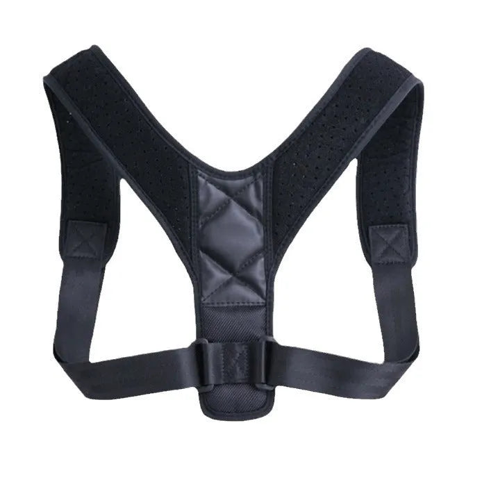 Adjustable posture correction back band with shoulder straps in nylon material