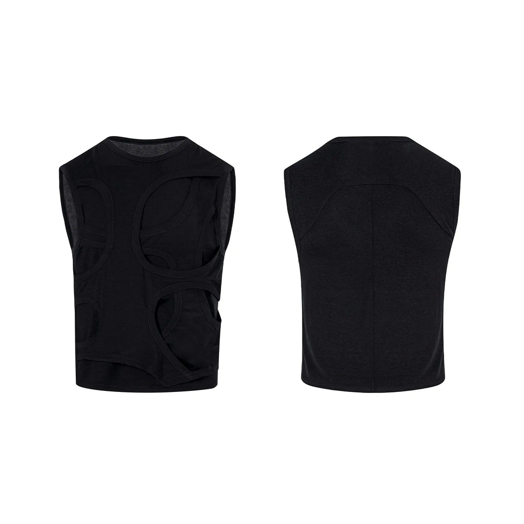 Men's solid colour lyocell summer vest with round neck collar in tank top style