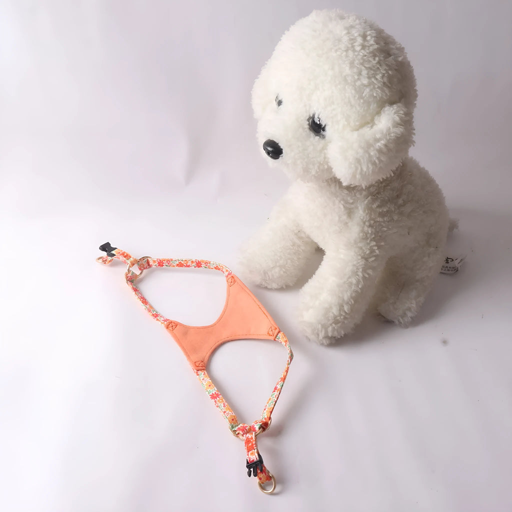 Floral series pet harness suit with hand holding rope in multiple colour options