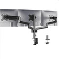 Black three-arm gas spring monitor mount for 27-inch computer screens with aluminium alloy construction
