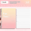 Removable coil gradient notepad with PP cover in blue, green, pink, and purple colour options