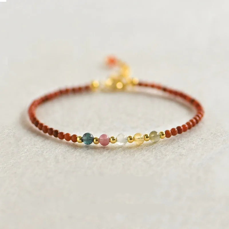 Women's geometric crystal bracelet with freshwater pearls in simple style jewellery design