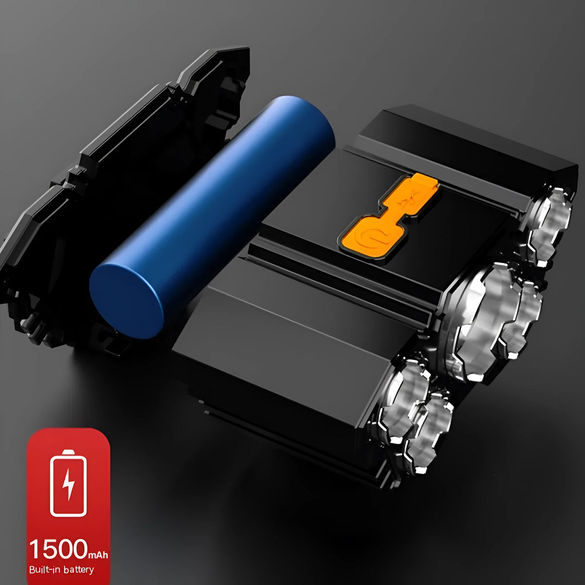 PVC construction head-mounted LED miner's lamp with 10W power and 2400 battery capacity