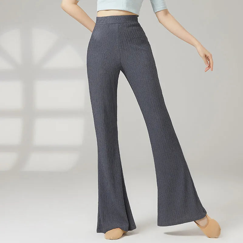 Women's classical dance practice pants in polyester fibre fabric available in five colours