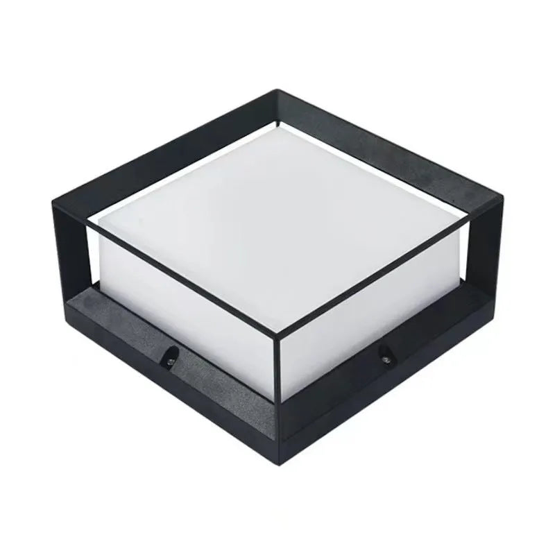 Aluminium solar-powered LED column light for outdoor wall or door mounting.