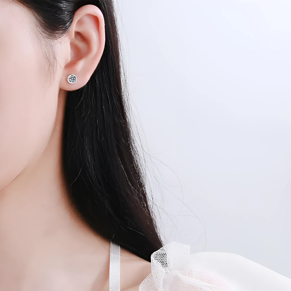 Gold-plated 925 sterling silver geometric earrings for women with moissanite or zircon stone options.