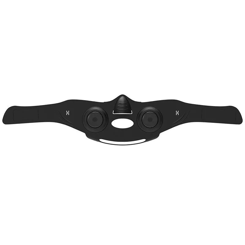 Black photon beauty mask device with a facial mask, showing USB port and control buttons.