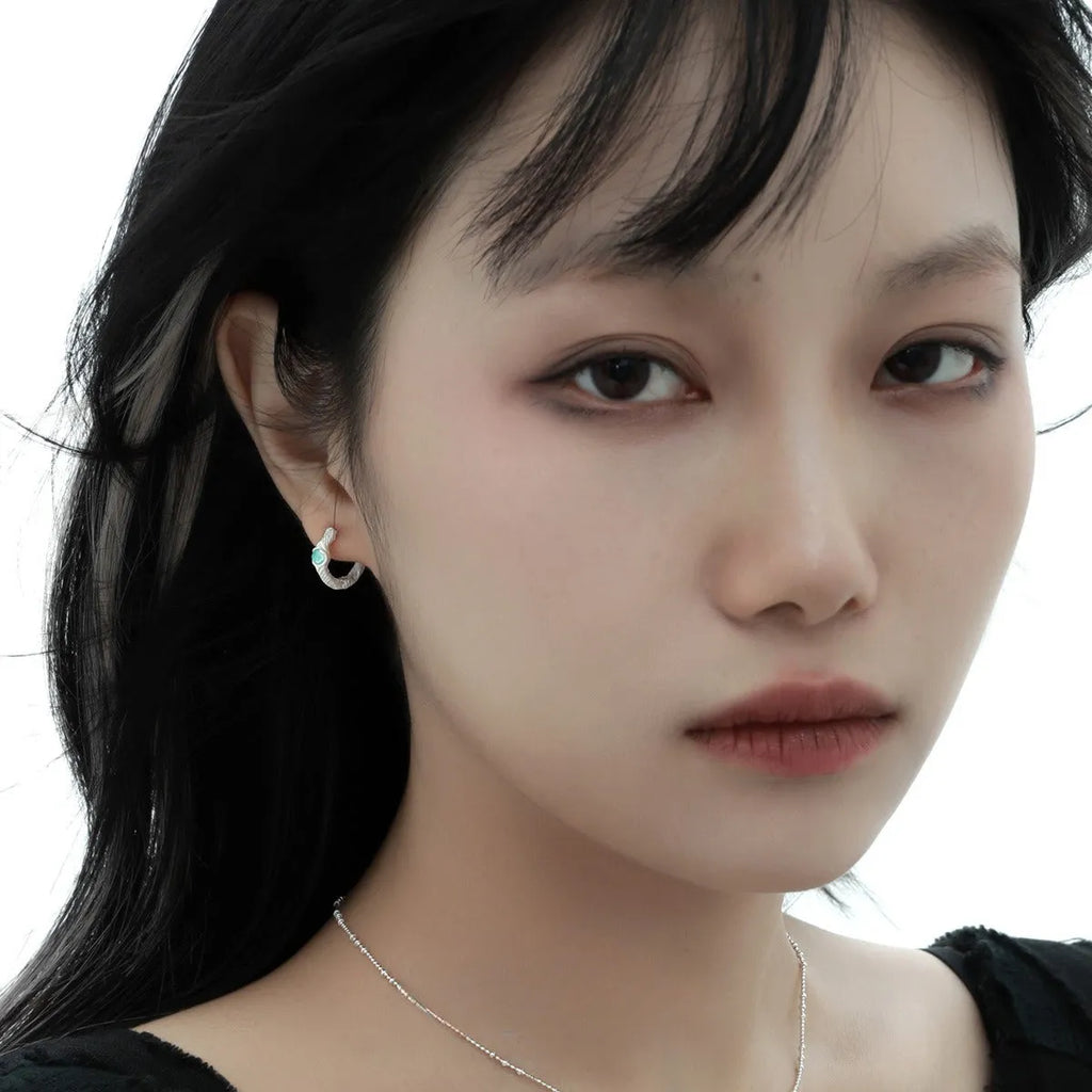 925 silver burnt silver geometric ear clips with circular design - clip-on earrings for women