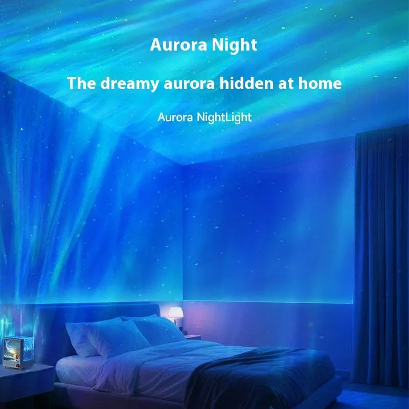 Aurora Treasure Box Atmosphere Projection Lamp with Bluetooth speaker in Star Sea Whale light colour