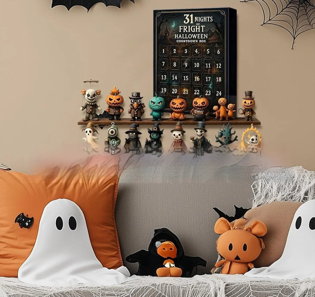 31 Night Horror Advent Calendar Box showing sealed blind boxes containing resin doll surprises