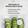 White USB electric vacuum food storage pump with 26x28cm vacuum bags for kitchen use