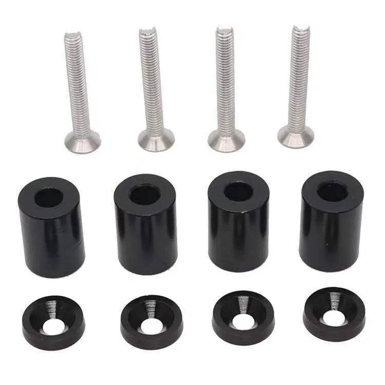 Aluminium alloy machine cover pad height sheet for car modification with screws, nuts, and washers