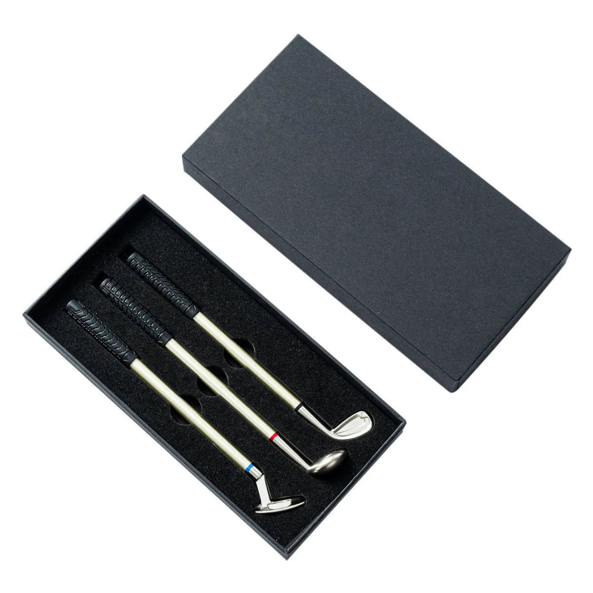 Three metal suit ballpoint pens with 0.7mm bullet head tips