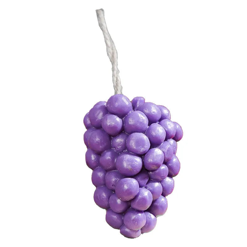 Grape handmade soap bar in purple or green colour with grape cluster design