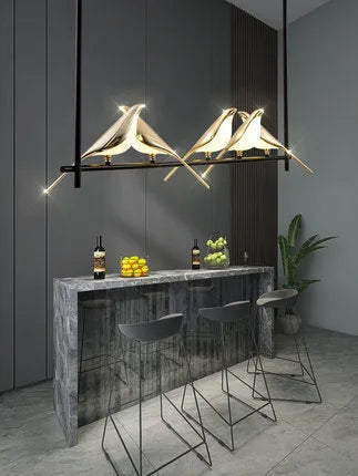 Modern iron chandelier ceiling light with aluminium alloy construction and height adjustment mechanism