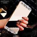 Gold rhinestone silicone phone case for Huawei smartphones with decorative manual craft styling