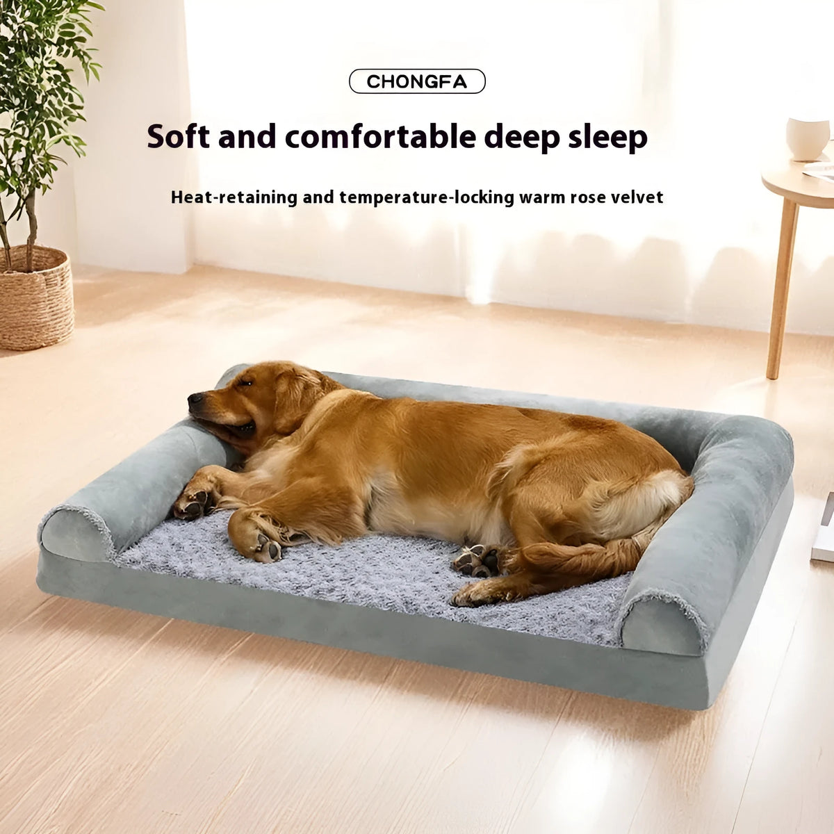 Cloth dog kennel bed for medium large breeds in light grey or dark grey with three size options