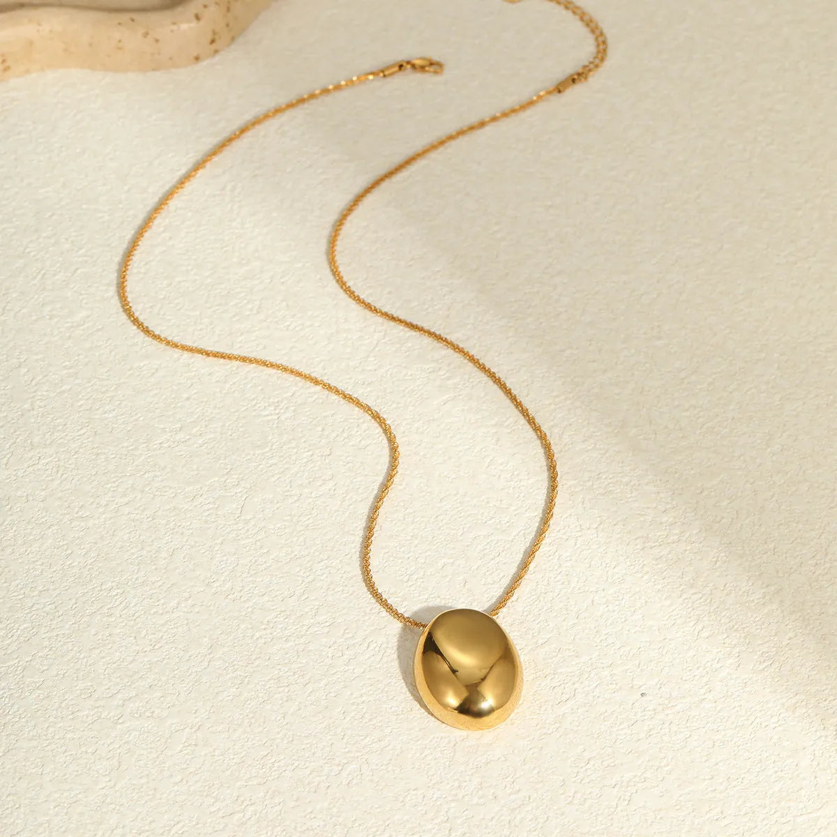 Gold plated stainless steel geometric pendant necklace with adjustable chain 41cm to 50cm length