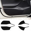 Clear protective film for Tesla Model S door controls showing 4-piece set for interior scratch prevention