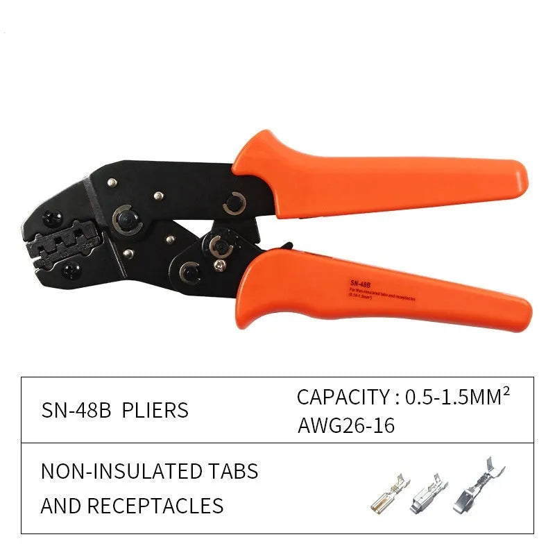 SN-48B portable crimping pliers combination set with high carbon steel construction for terminal and cable work