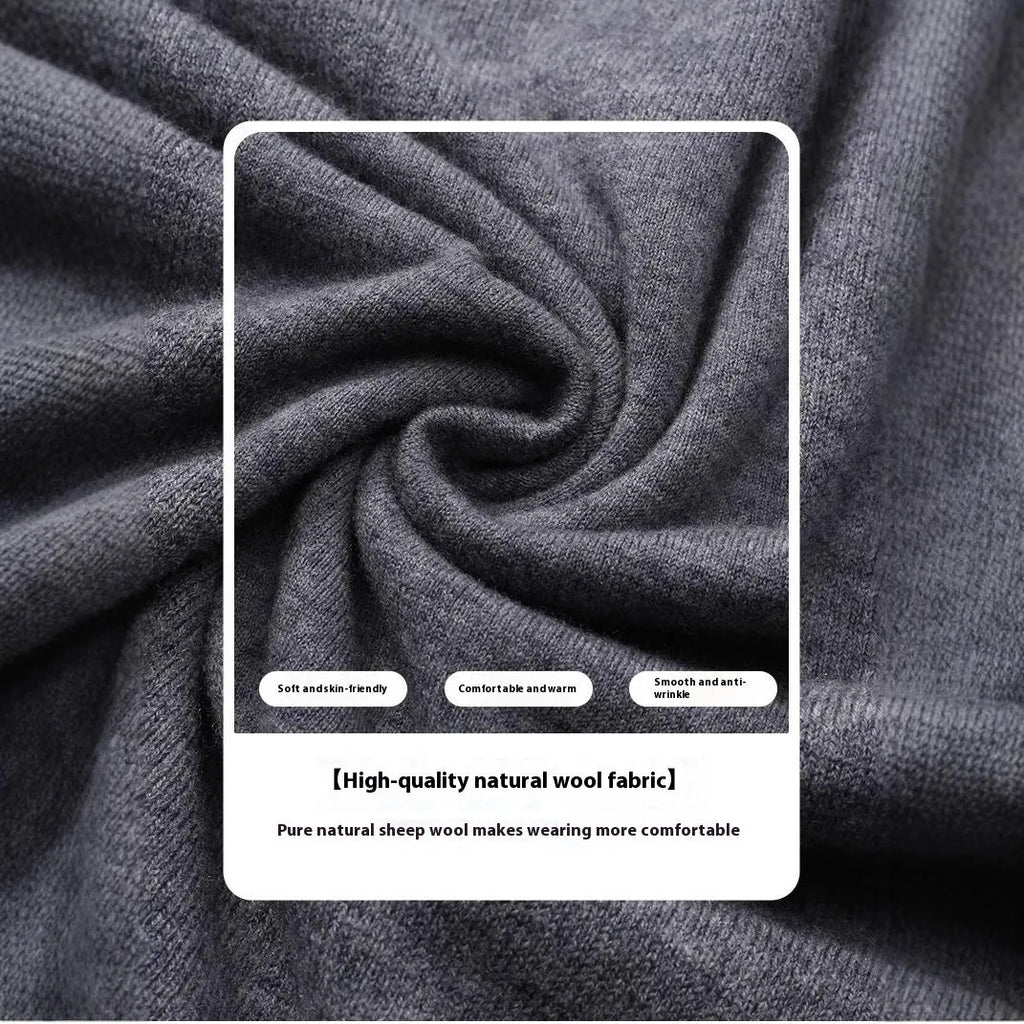 Men's regular fit wool pullover sweater in light grey colour for autumn and winter wear