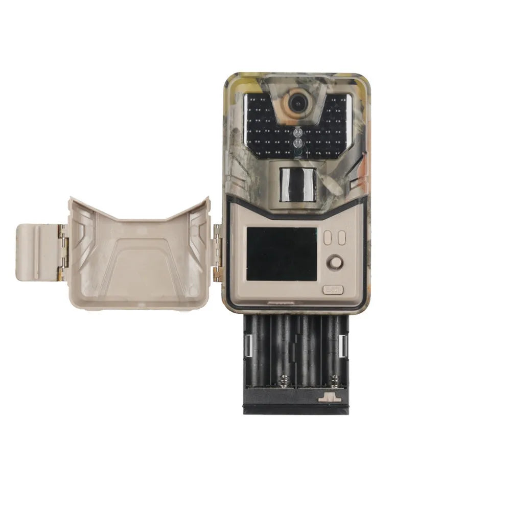 Camouflage outdoor Bluetooth hunting camera with infrared LEDs and compact design