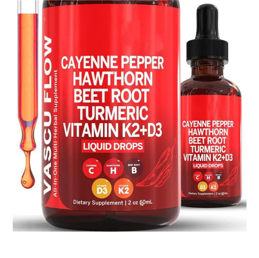 60ml bottle of Vitamin D3 K2 and Hawthorn Fruit liquid supplement drops