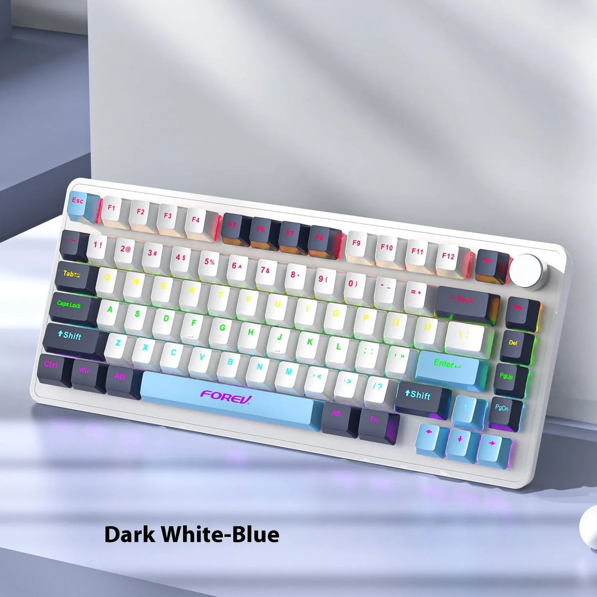 K98 mechanical keyboard with backlight in choice of colours including black orange and sky blue versions