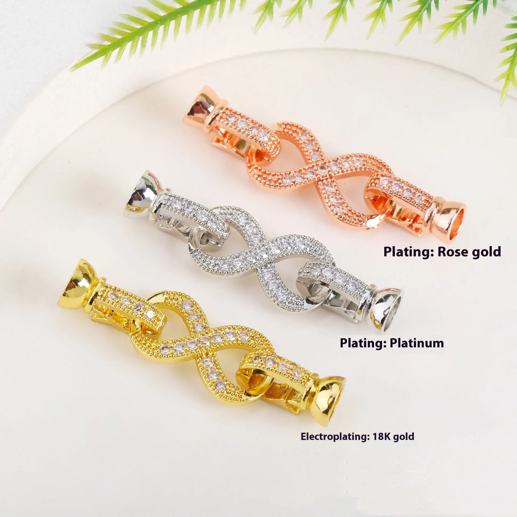 Small gold plated metal chain buckle for DIY jewellery making with three colour options
