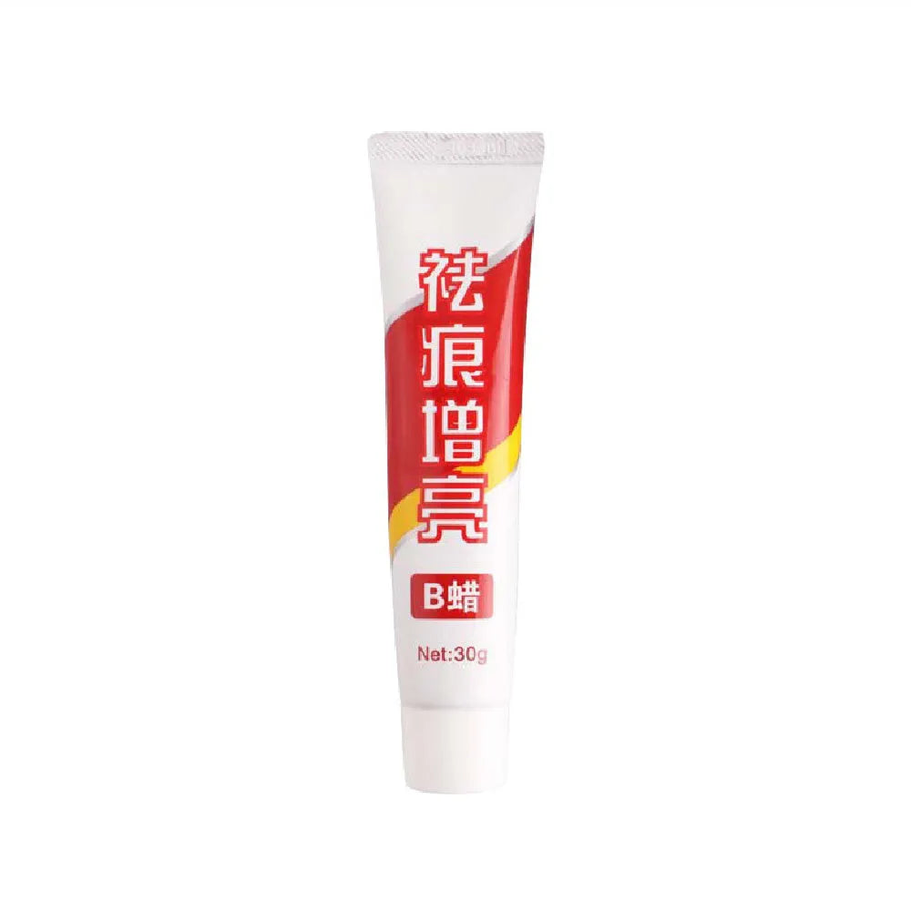Car repair wax kit with scratch removal compound, brightening compound, and abrasive sponge mop