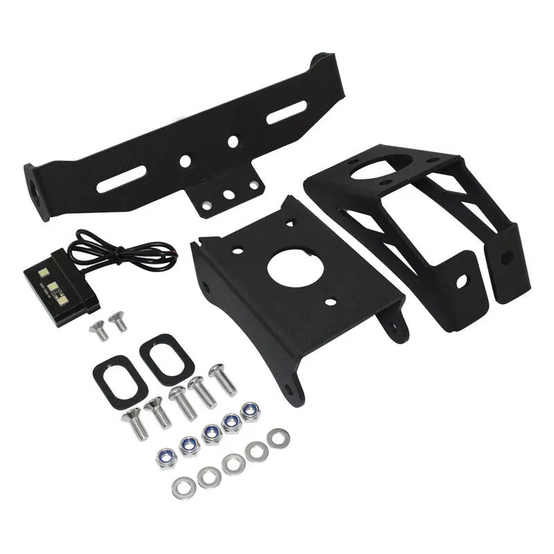 Black aluminium alloy licence plate bracket for Honda motorcycles with fixed style design