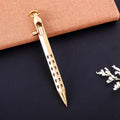 Brass hexagonal bolt roller pen with 6-angle machine pattern and 0.5mm tip