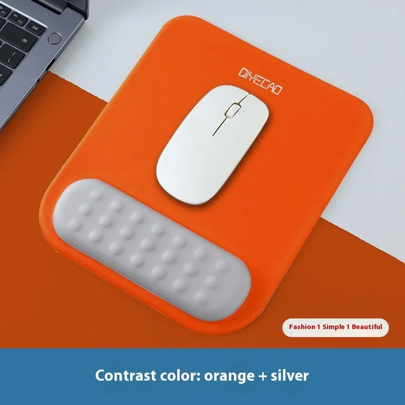 Ergonomic wrister mouse pad with wrist support cushion and cloth silicone surface