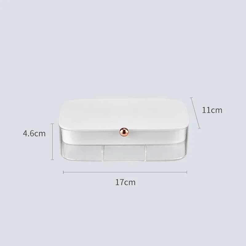 Modern minimalist jewelry storage box in green colour with multi-layer compartments for organisation