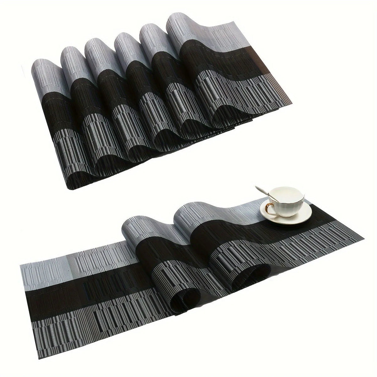 PVC water-resistant kitchen place mat in modern simple style with gradient colour options