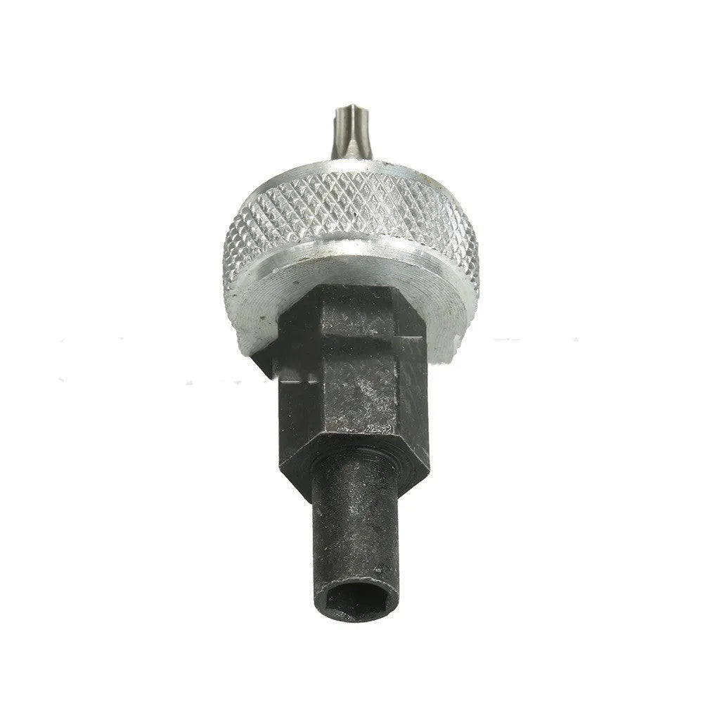 Carbon steel ignition module clamping wrench with aluminium knurled knobs for automotive distributor service.