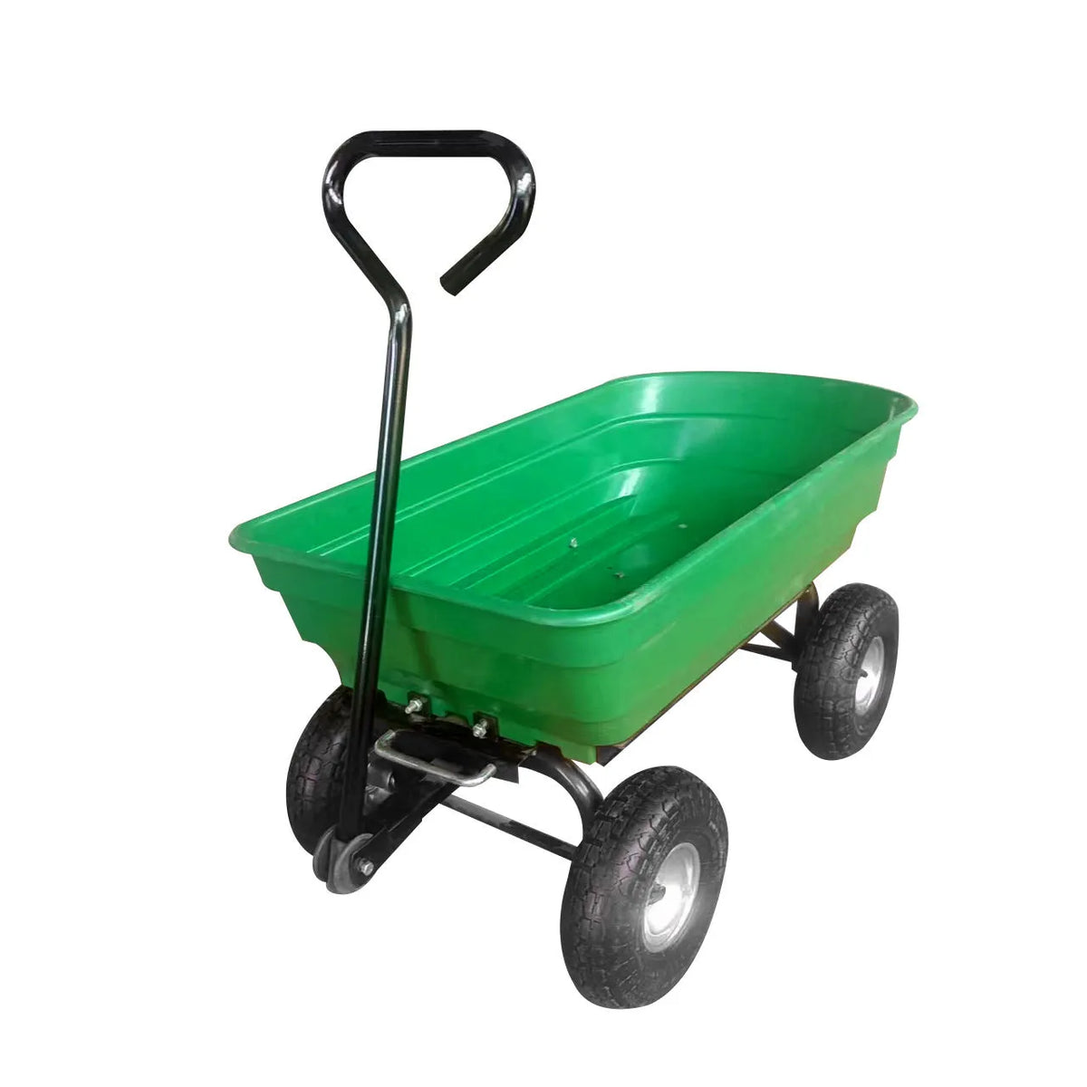 Green four-wheel plastic dump truck with a large load bed, model TC2145.