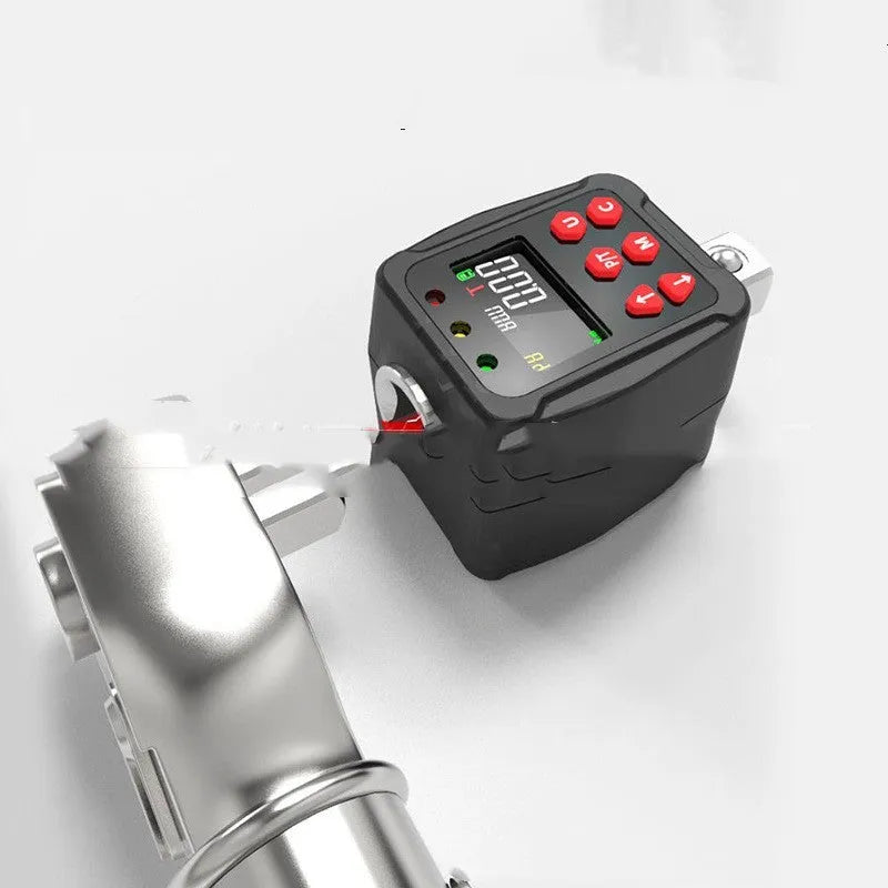 Digital torque meter with display, 1/2 square drive, and case.