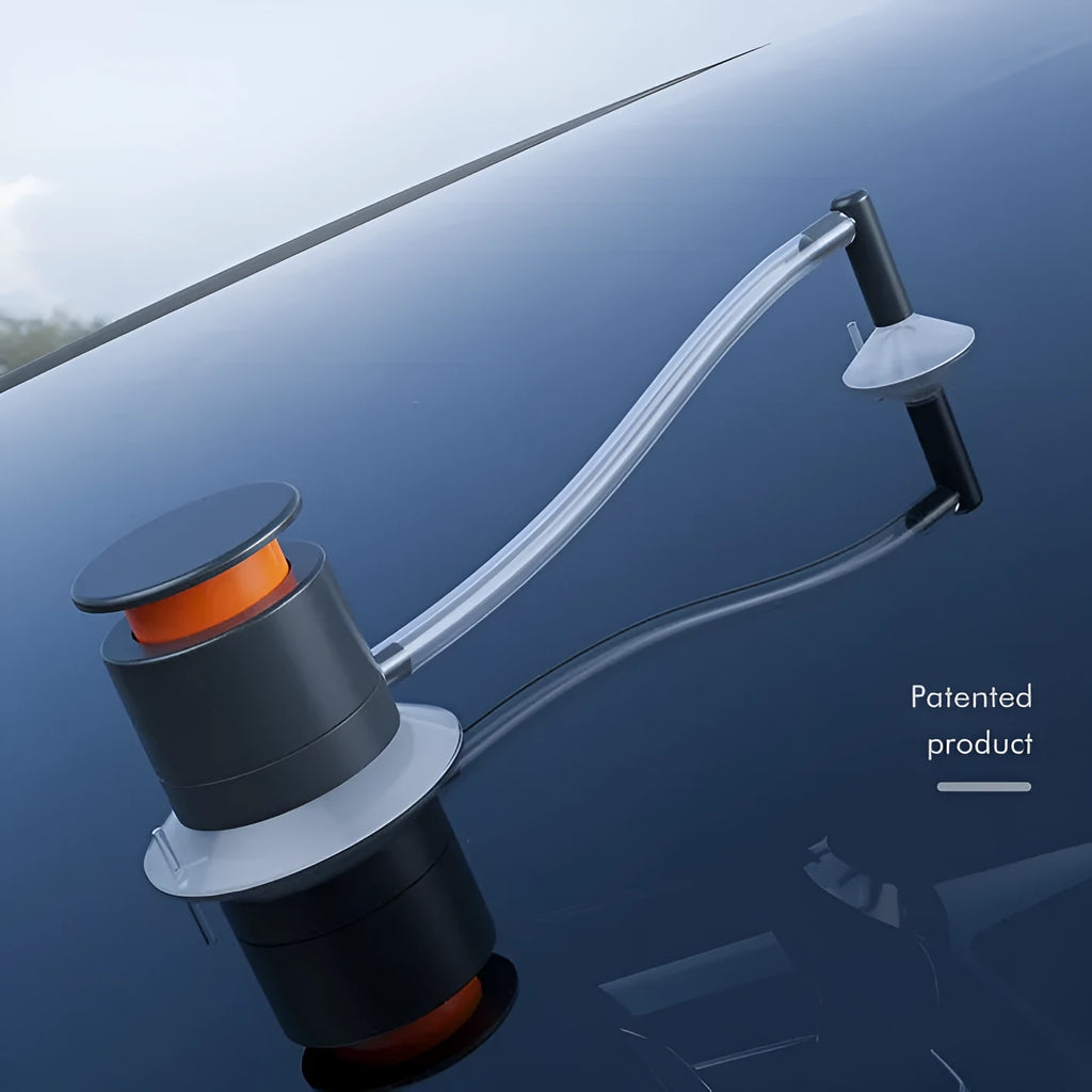 Car windscreen crack repair tool kit with plastic applicator and glass corrector resin bottle