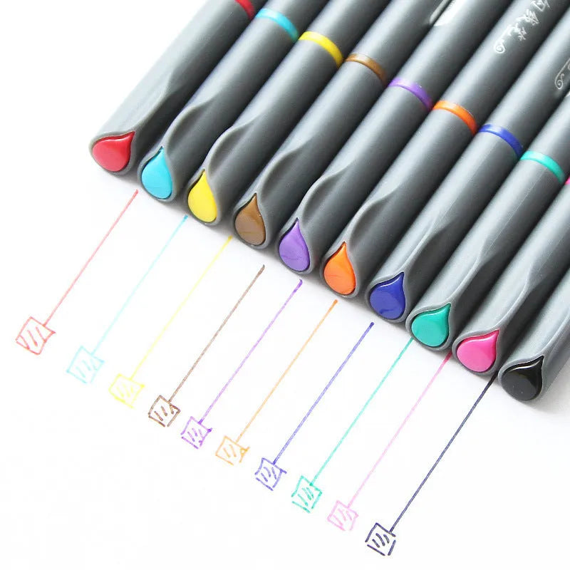 Set of 10 technical drawing pens with 0.38mm tips for architecture broadcasting mobile design work