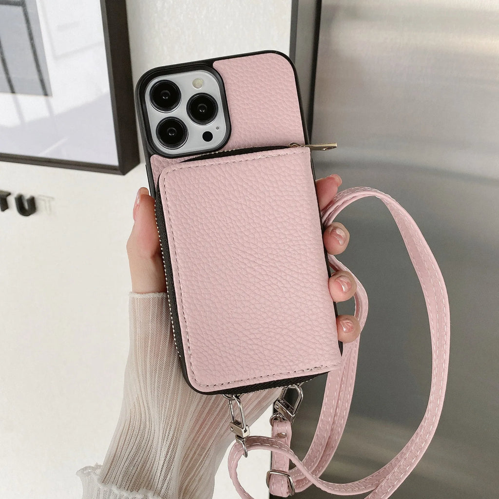 Litchi textured pattern hard shell phone case for iPhone, shown in multiple colours including black, blue, and green.