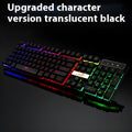 68-key RGB mechanical gaming keyboard with glowing USB cable in compact black design