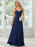 Women's long pleated A-line dress in polyester fabric, sleeveless design available in multiple colours