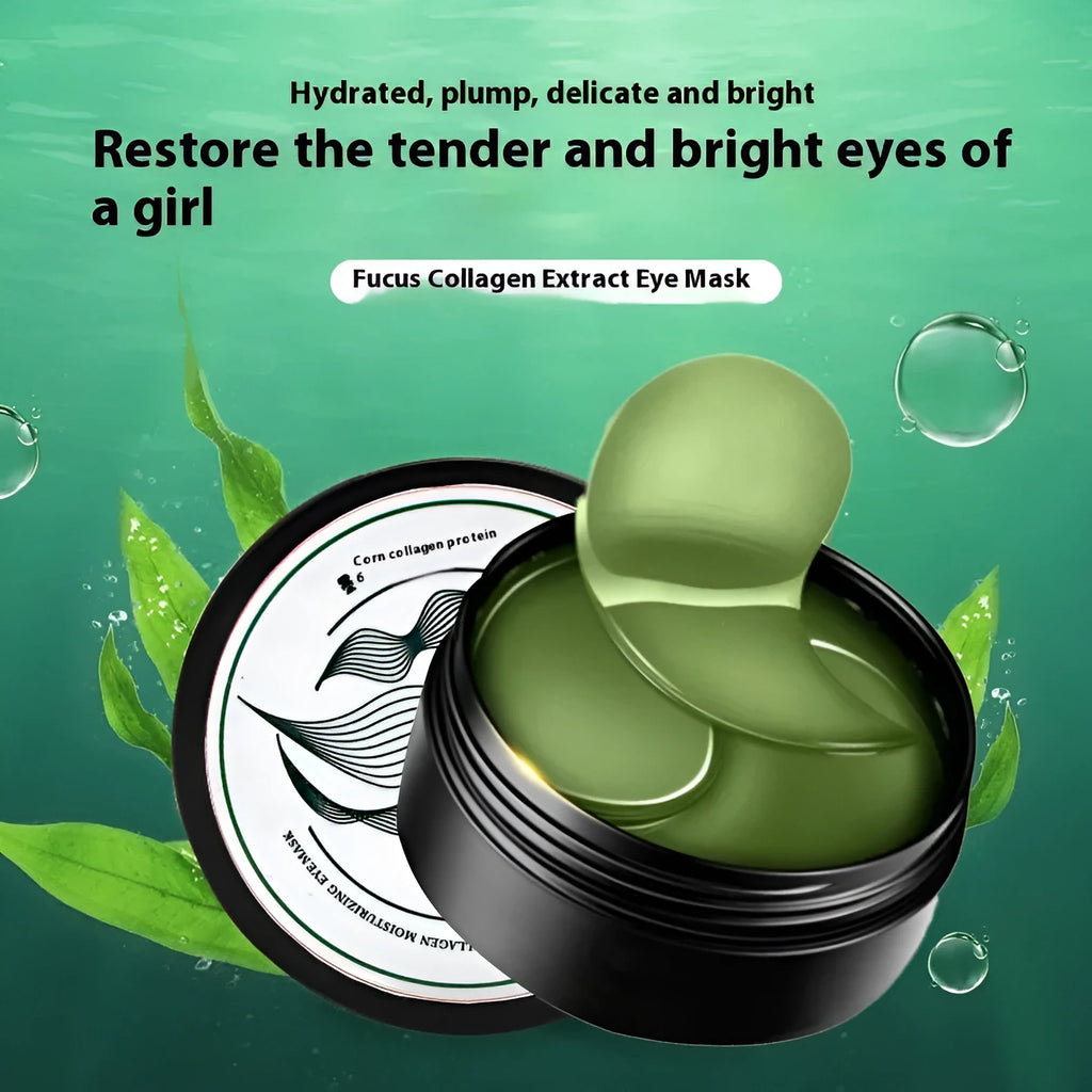 Green seaweed extract eye mask set with 60 individual hyaluronic acid patches