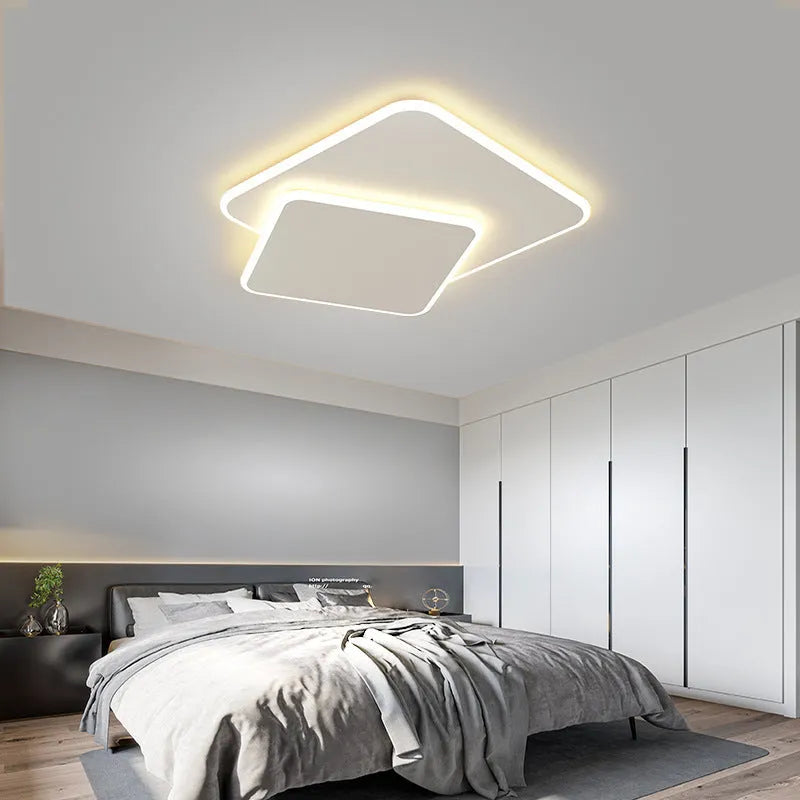 White triangle ceiling lamp for bedroom, 40cm or 50cm, 111V to 240V household ceiling light