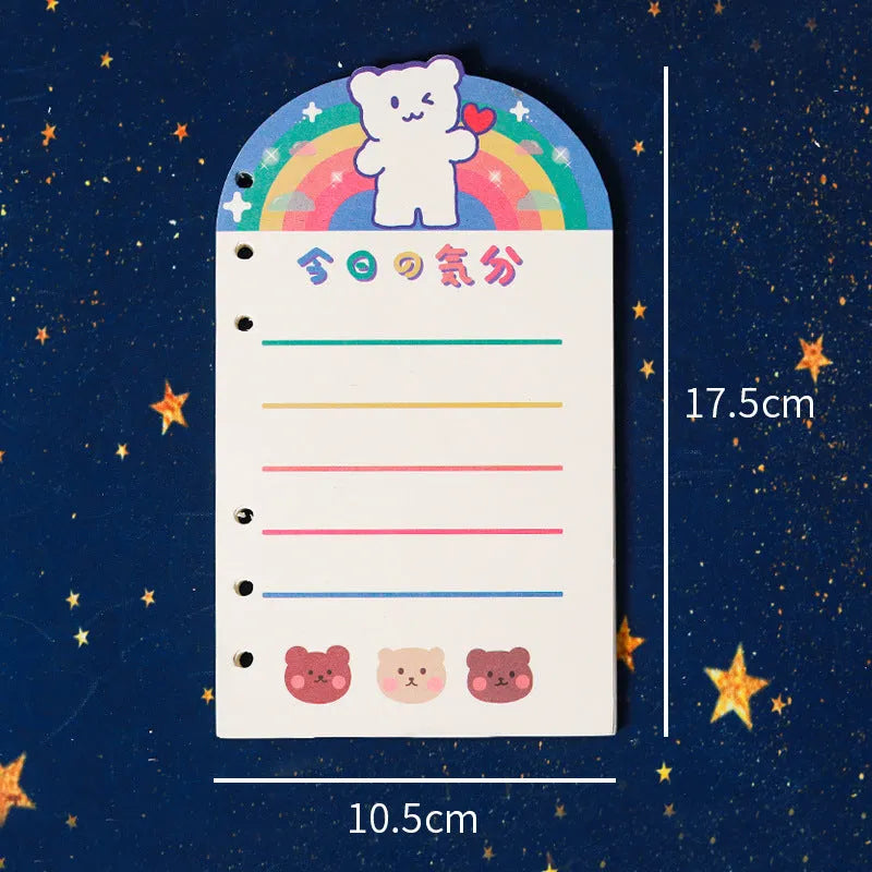 A6 loose leaf notebook with girl heart design, 80 sheets of 70g paper, 6-hole pass type construction