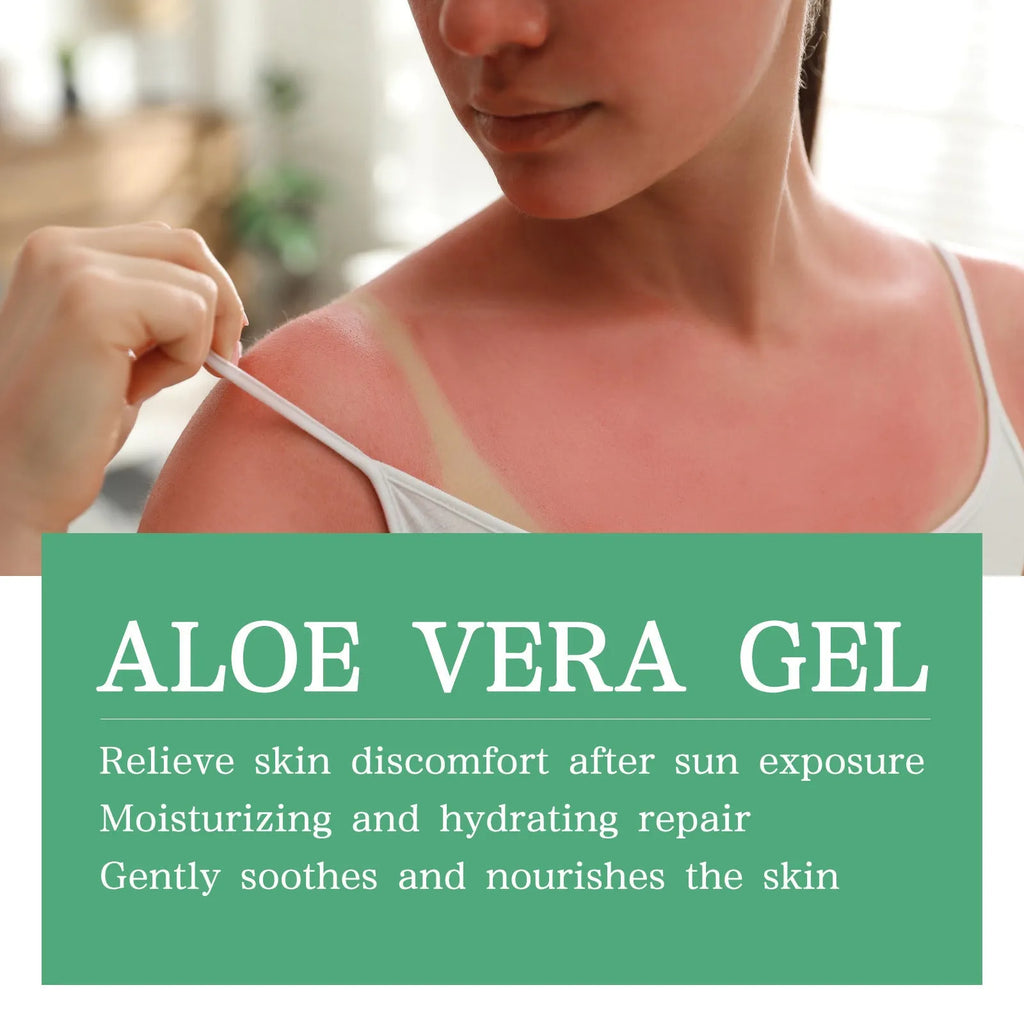 Tanning cream and aloe vera gel set for intensive tanning and after sun skin care repair.