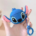 Silicone protective case for AirPods 1 and 2 with flip cover showing cartoon design options