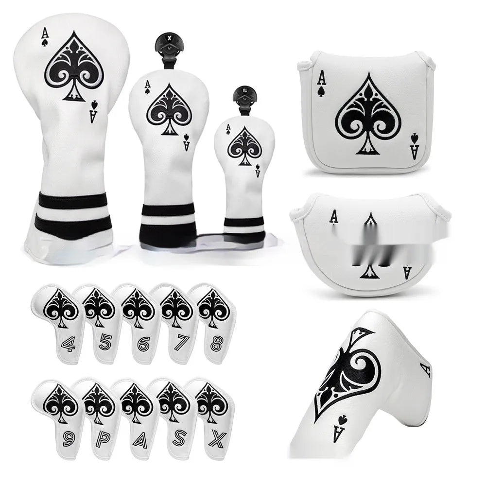 Golf putter sleeve in PU material for clubhead protection and bag organisation